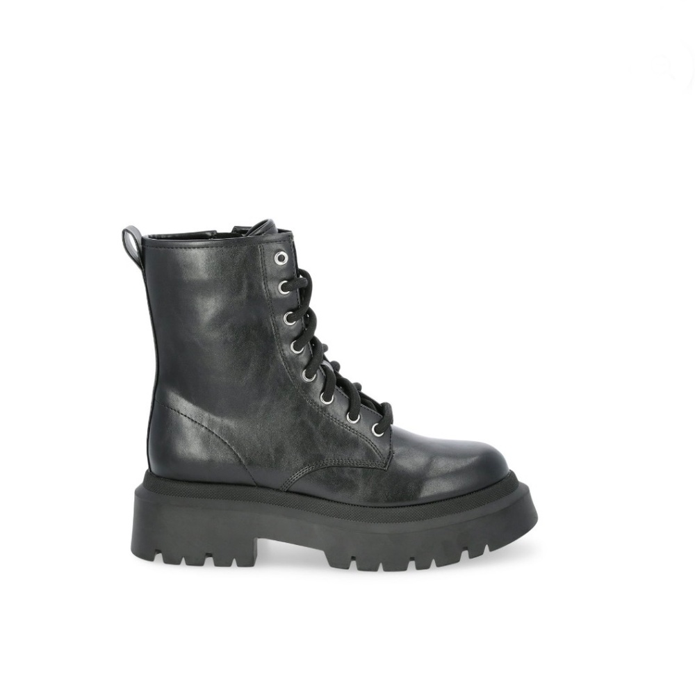 Lug Sole Combat Moto Boots Shoes Black Size 7 - Picture 8 of 11